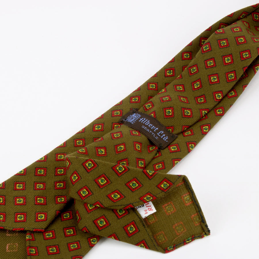 Albert Ltd. vintage olive green wool tie