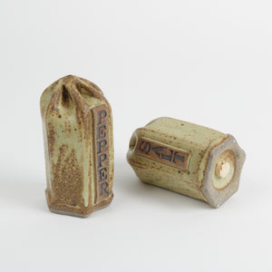 Vintage Studio pottery salt and pepper shakers cork plug