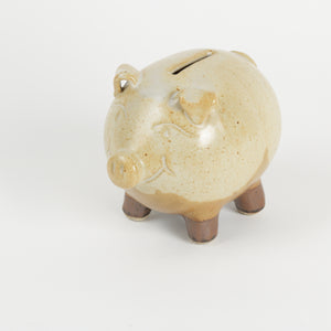 Ceramic 70's smiling piggy bank pottery from Japan