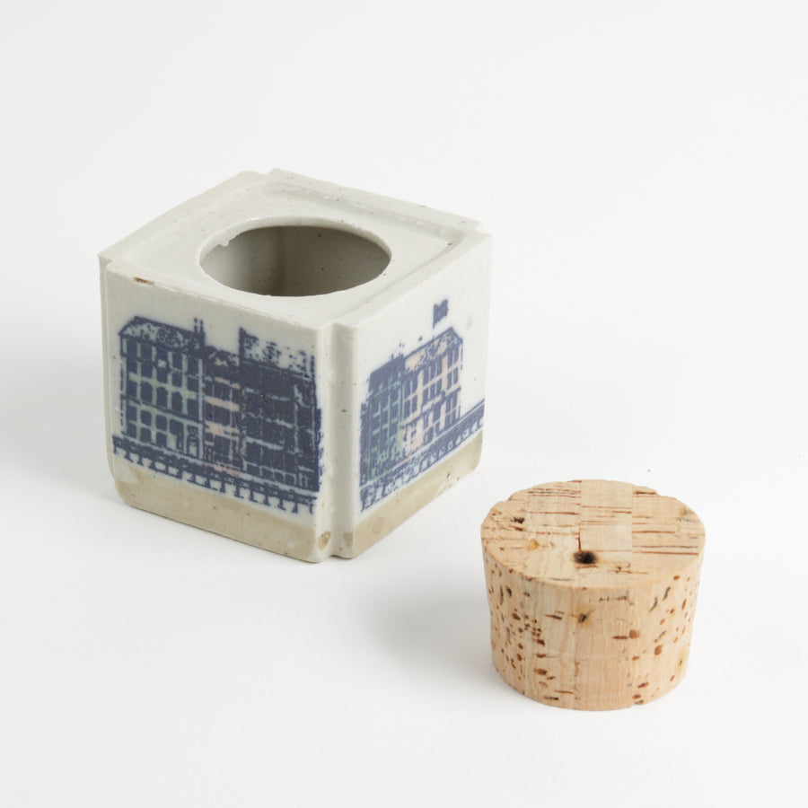 Studio pottery tea and spice jug with cork  Denmark