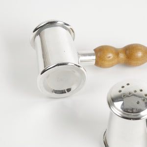 Silver and Wood Shakers