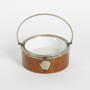 Carlton Oak and porcelain butter dish