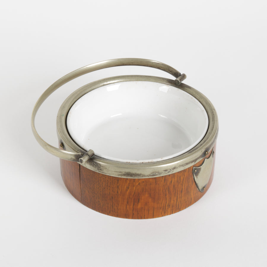 Carlton Oak and porcelain butter dish