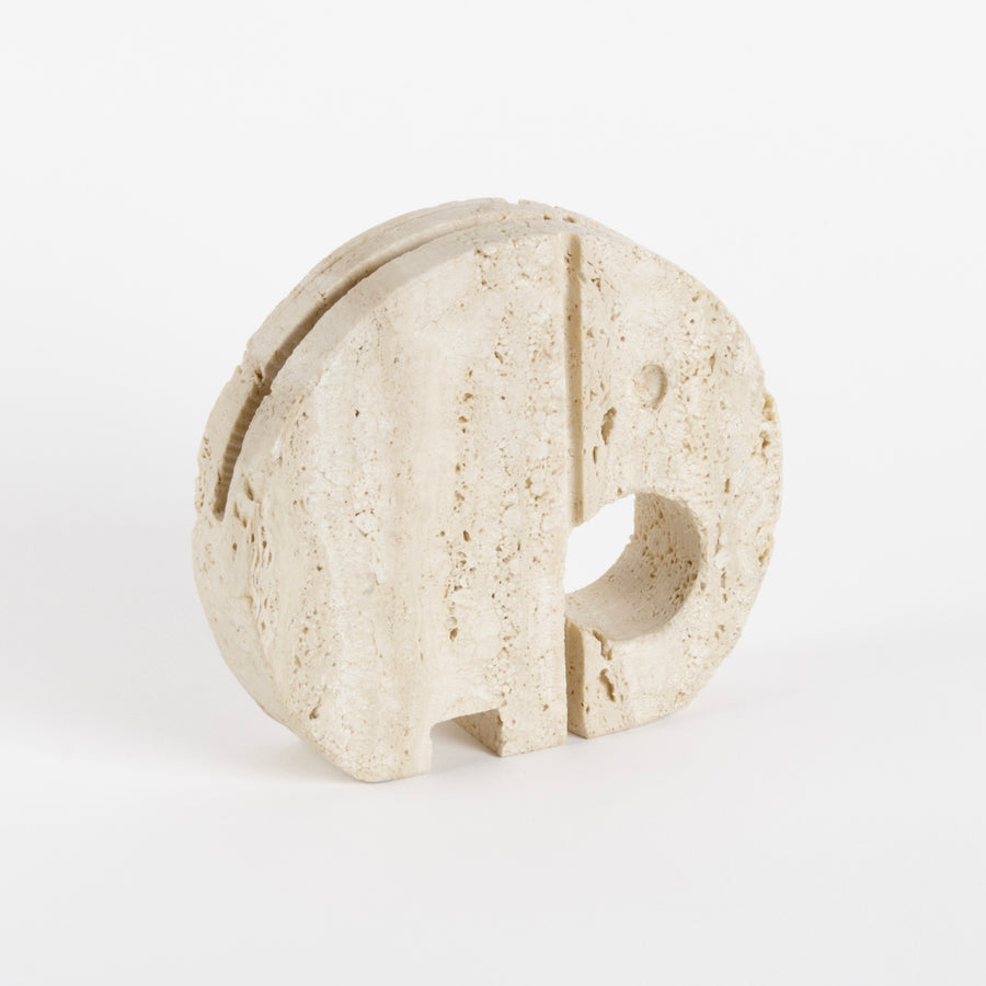 Enzo Mari Travertine elephant sculpture with slot on top