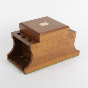Walnut humidor with pipe holders at either side