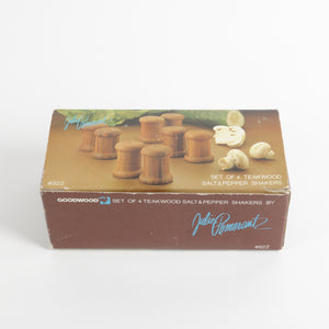 Personal size mid century teak salt and pepper shaker set