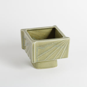 Small square green Japanese Ikebana vase