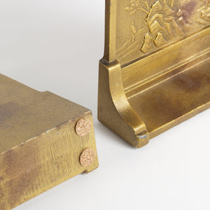 Japanese Gilt Bronze Bookends