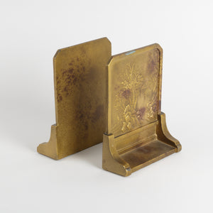 Japanese Gilt Bronze Bookends