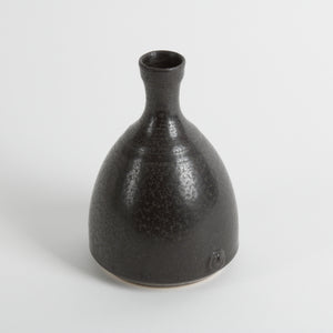 Small ceramic vase with black speckled glaze 
