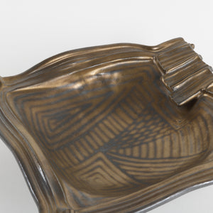 Vintage Royce tray with shimmery bronze glaze