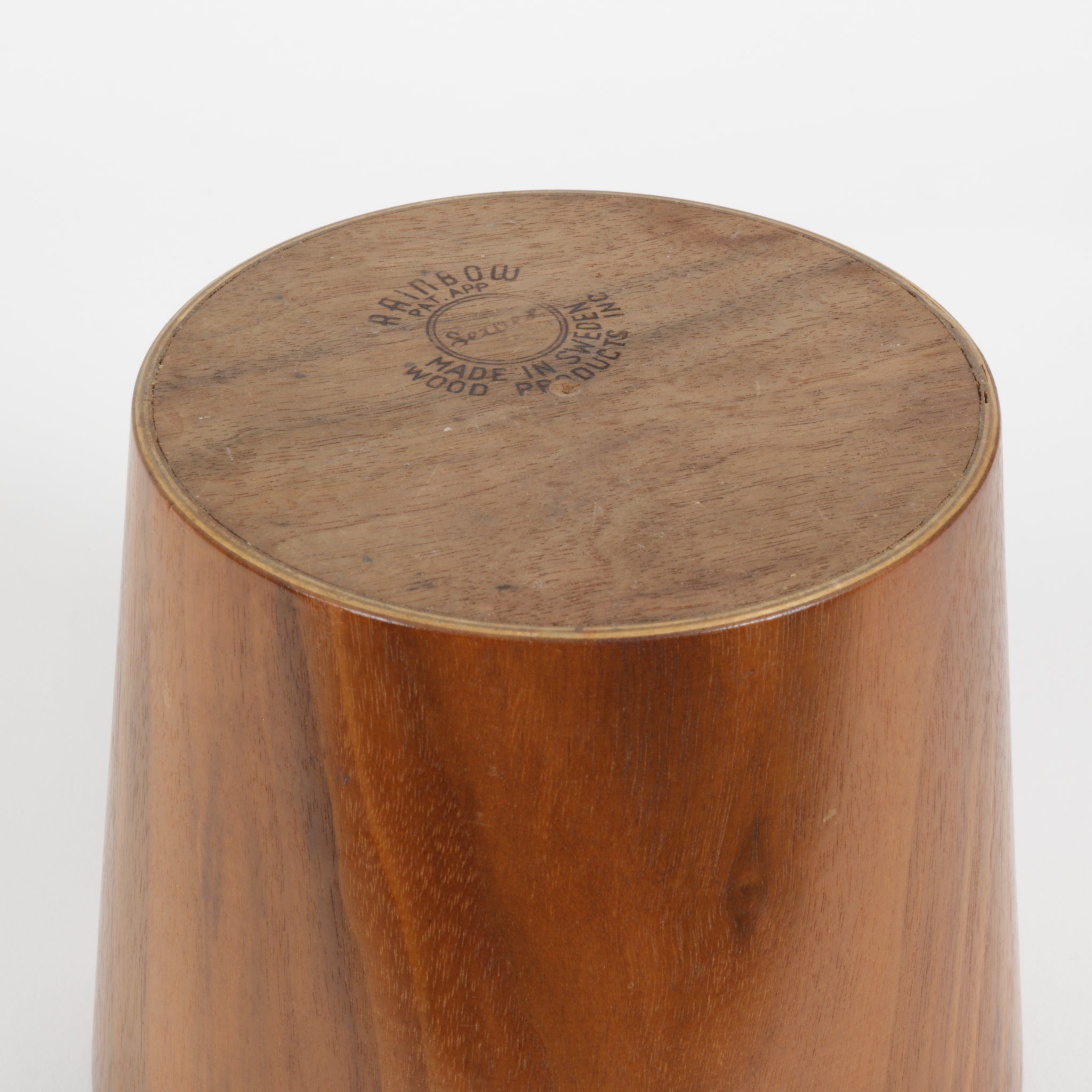 Rainbow Products Inc. Servex Sweden Burned or branded on bottom of teak bowl