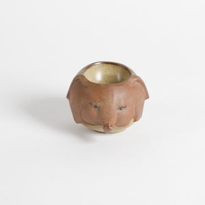 Ceramic UCTCI redware elephant egg cup from Japan