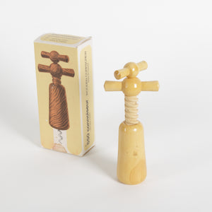 Wood dual action corkscrew wine opener