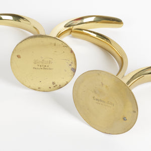 Ystad Metall Sweden-Lily makers stamp on bottom of brass Candlesticks