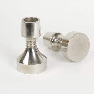 Nickel Plated Brass Candlesticks