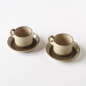 Set of 2 Bing & Grøndahl tea cups and saucers