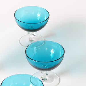 Scandinavian art glass martini glasses