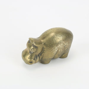 Brass hippo paperweight
