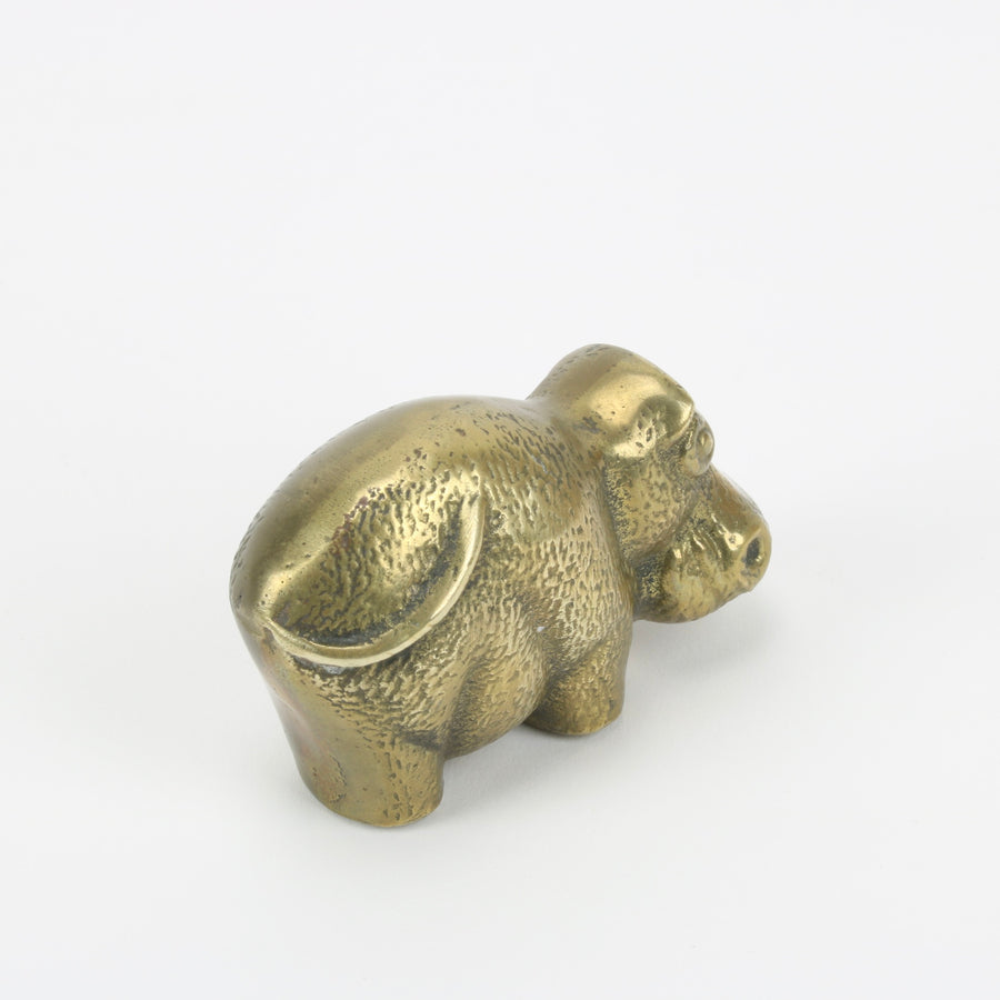 Brass hippo paperweight