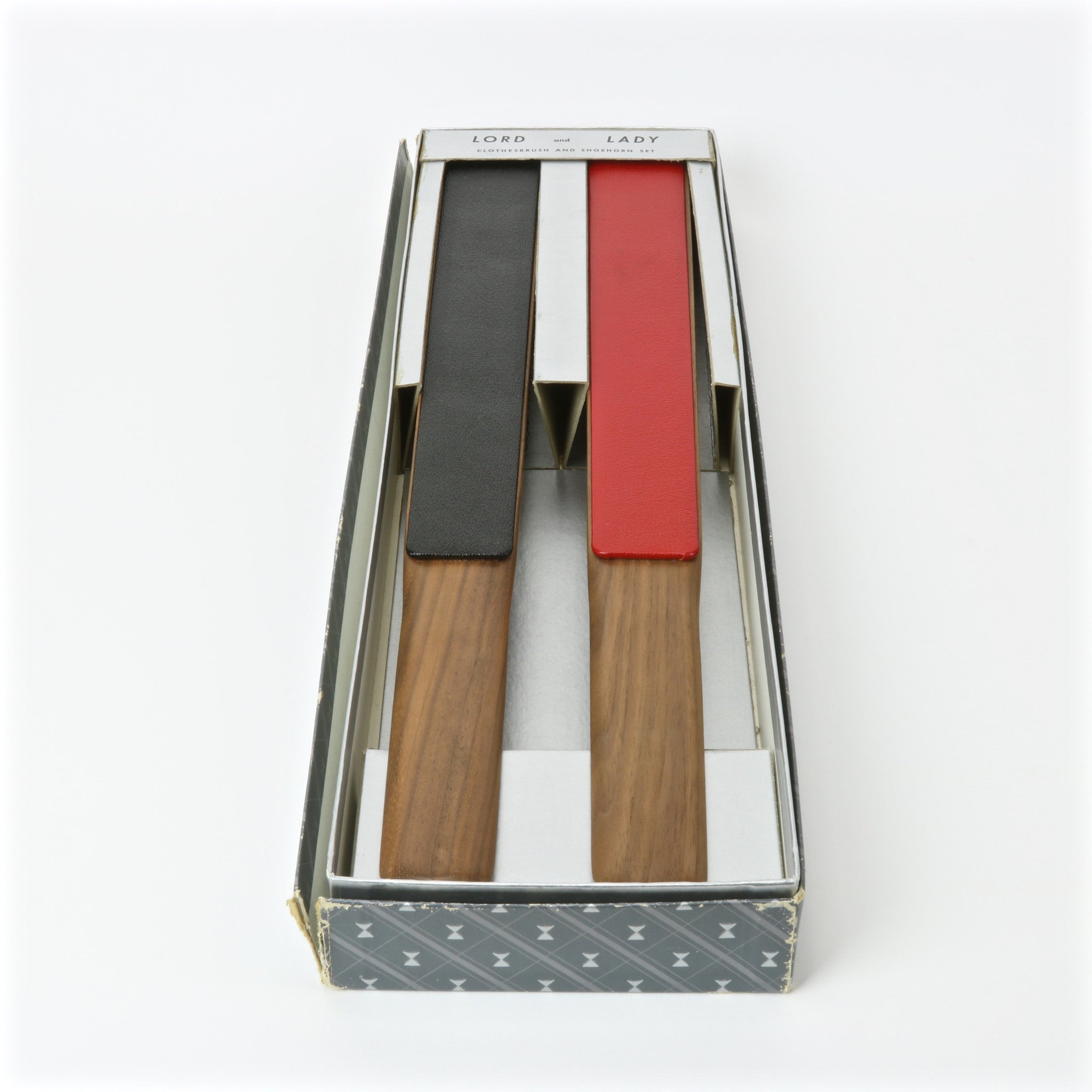 Swank clothes brush and shoe horn set new old stock in box