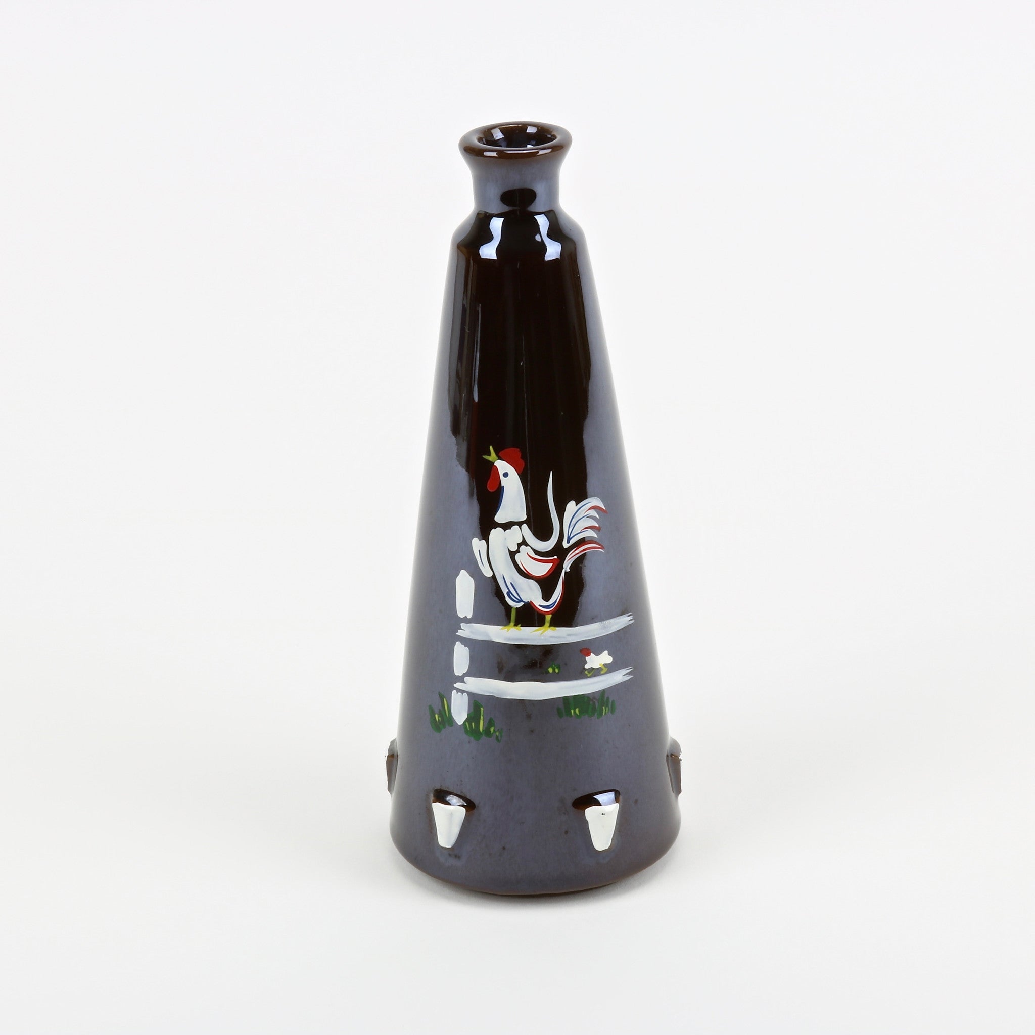 Cal Pacific Japanese rooster vase with hand painted embellishments 