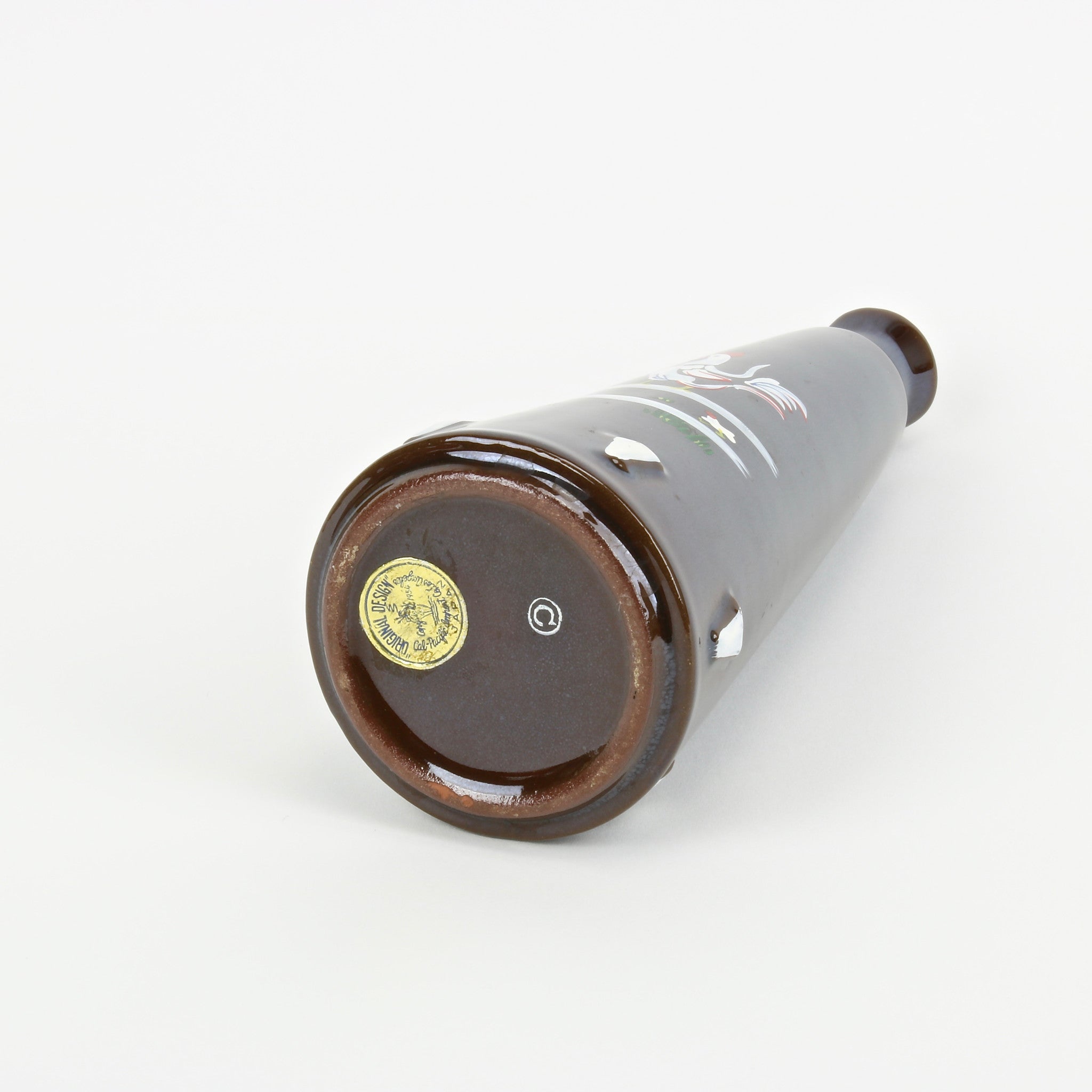 Cal Pacific Japanese rooster vase with hand painted embellishments bottom sticker