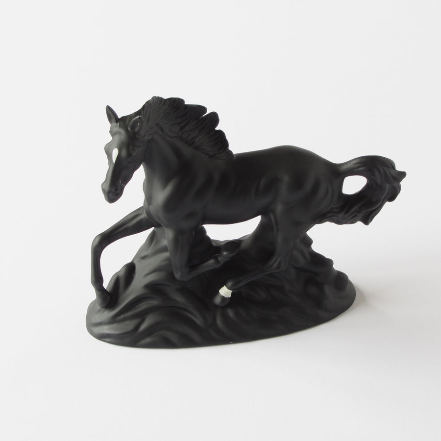 Paul Sebastian Black Stallion Porcelain Horse