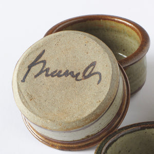 Vintage studio pottery Crème Brûlée Bowls original with signature