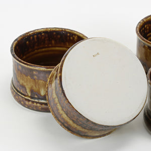 Franz Denk Studio pottery bowls bottom artist's stamp