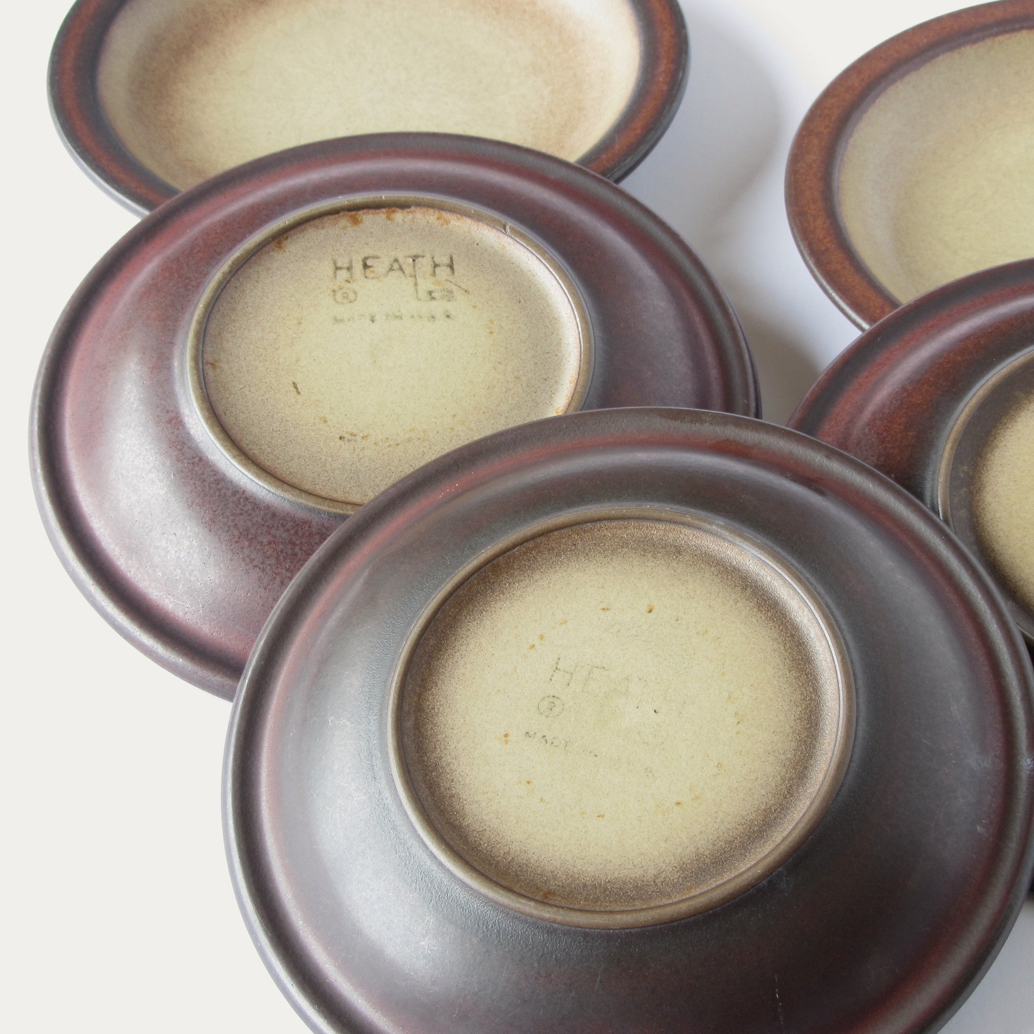 Heath salad and bread plates bottom stamp signature