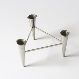 Mid century Gense stainless steel candle holder for tapered candles
