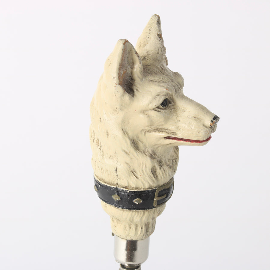 German Shepherd Corkscrew White Resin