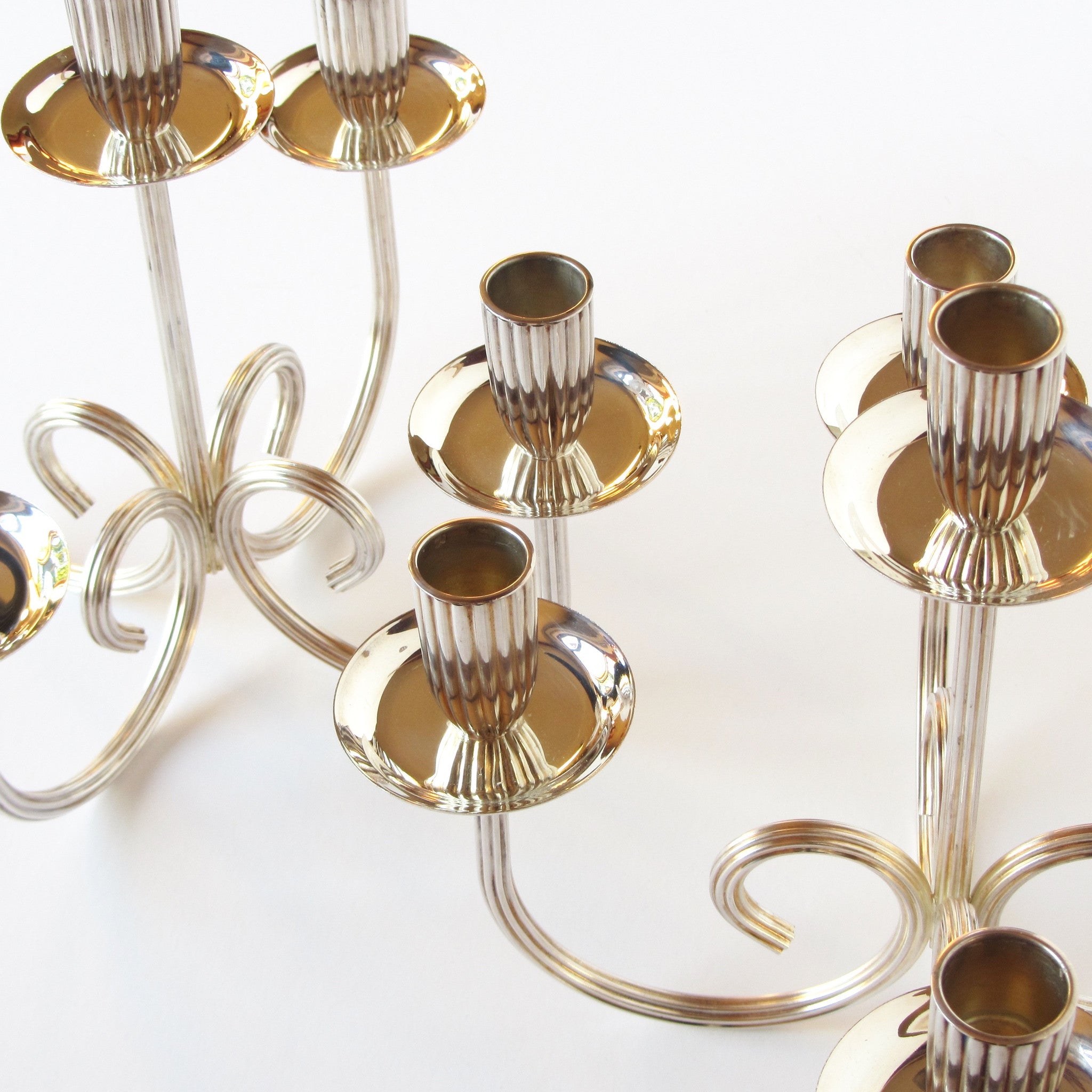 Set of 2 Gorham Silverplated Candelabras closeup view