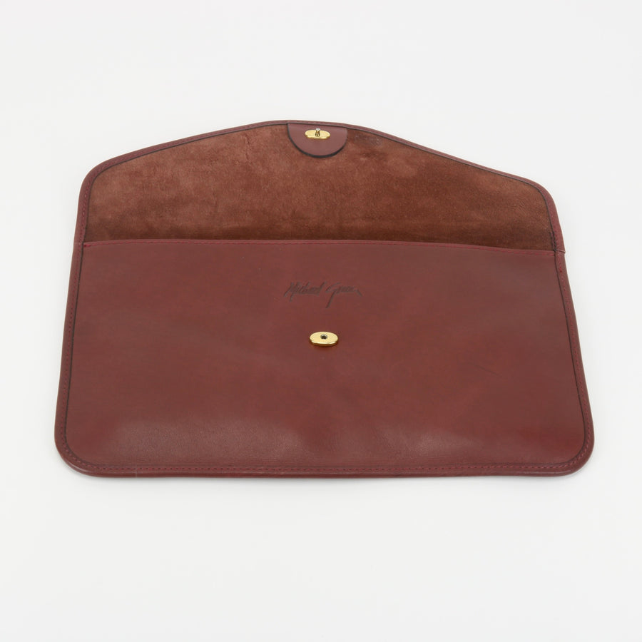 Michael Green Leather Envelope Clutch
