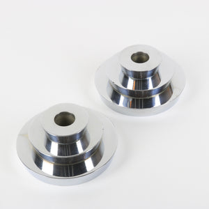 Chrome plated Art Deco Candle Holders Closeup
