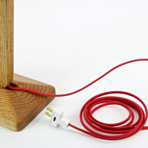 Vintage style cord with white plug on mid century lamp