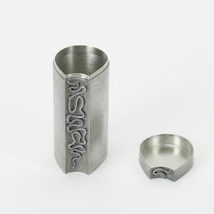 Mid century pewter box with lid brutalism