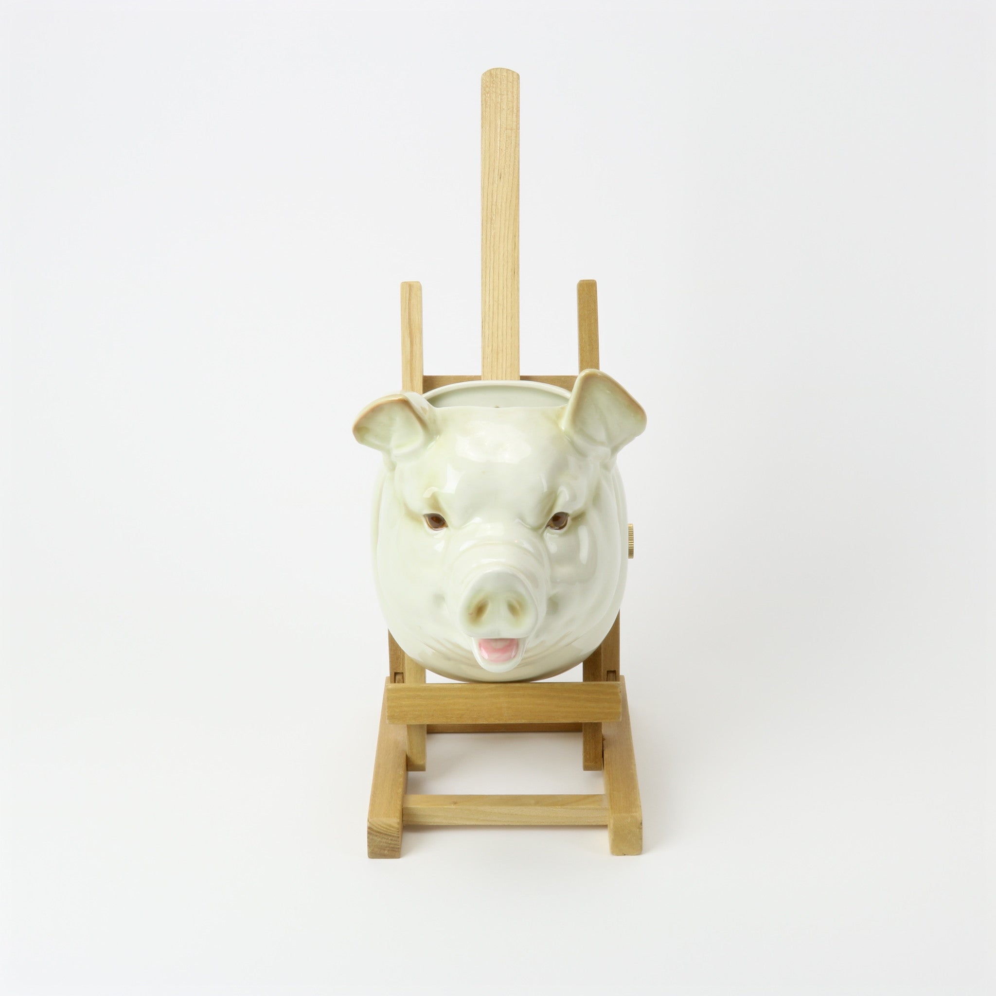 Ceramic pig planter front