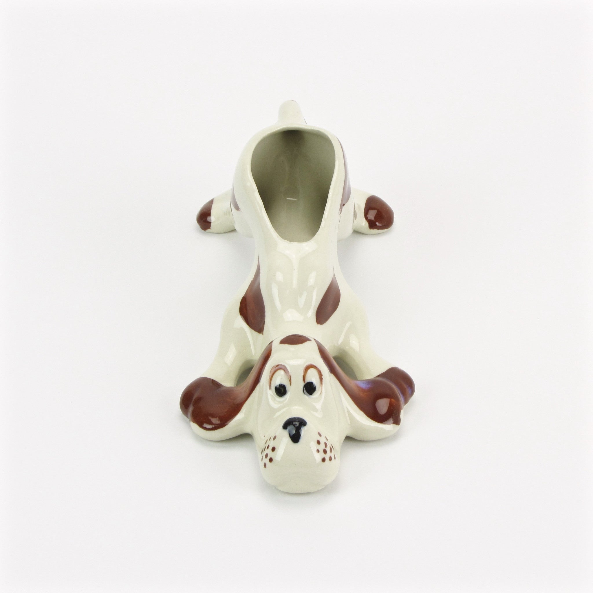 Vintage ceramic bird dog planter vase