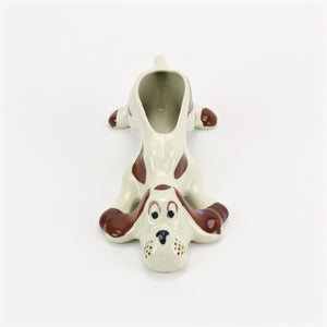 Vintage ceramic bird dog planter vase