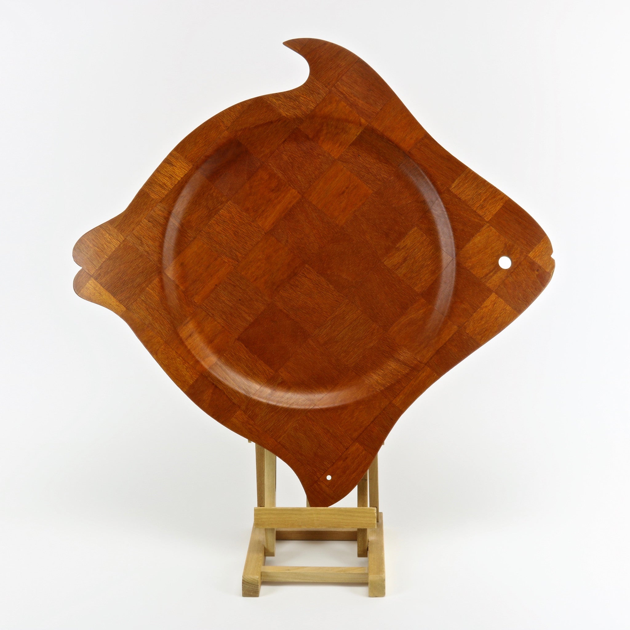 Super Wood woven teak fish shaped serving tray