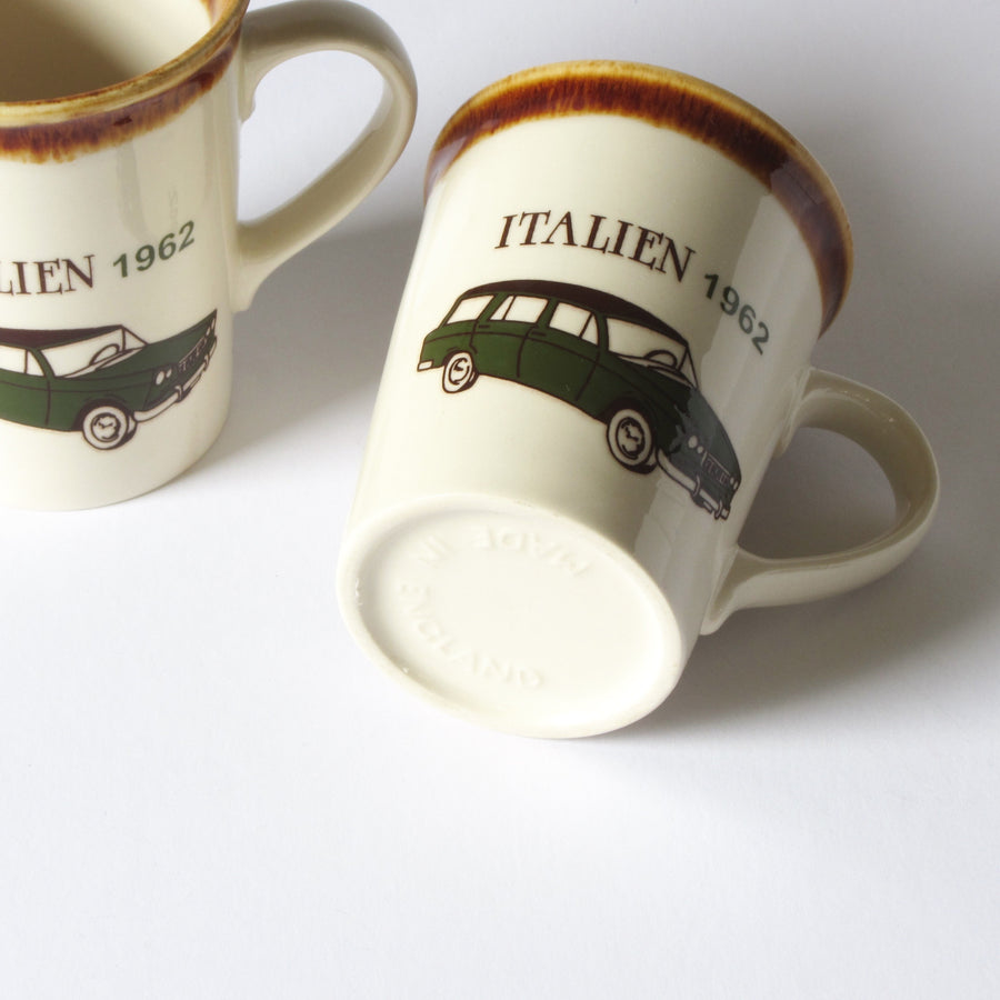 Tams of England coffee mugs with Italian car design