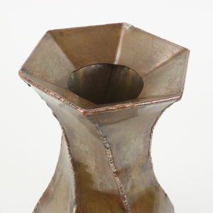 Twisted Hexagonal Copper Vase