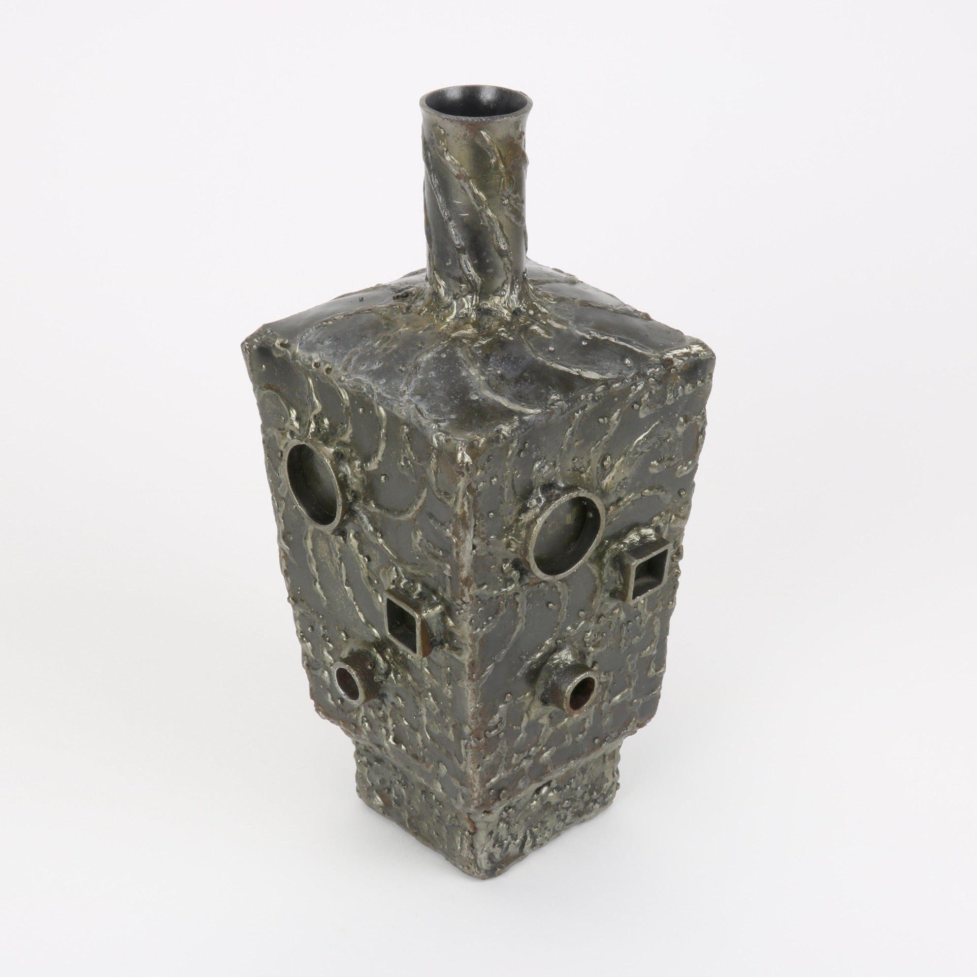 Welded Steel Brutalist Vase