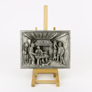 Zinn Plaster Relief Hunting Scene